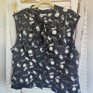 Astronaut Cat Sleeveless Blouse